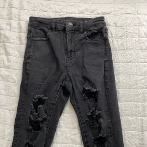 Super skinny ripped black jeans